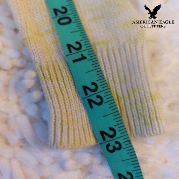 American Eagle sweater XS- lightweight- scoopneck- yellow/white - cotton blend - Picture 8 of 8